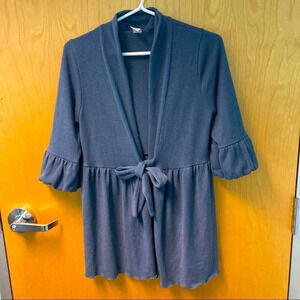 HATCH MATERNITY Sz L Cardigan w/ Bow Closure Peplum Hem